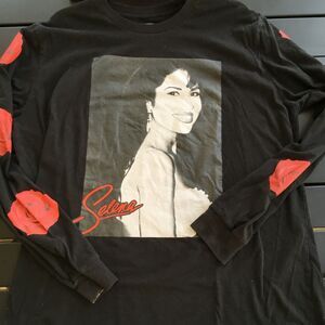 Selena Long Sleeve Graphic Design T-Shirt Black Unisex Size XL Fair Condition